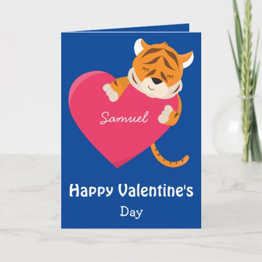Zu einem Sohn am Valentinstag Tiger Karte (Vorderseite)