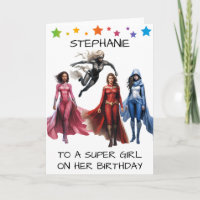 Zu einem Super Girl auf ihrem Geburtstagssuperhero