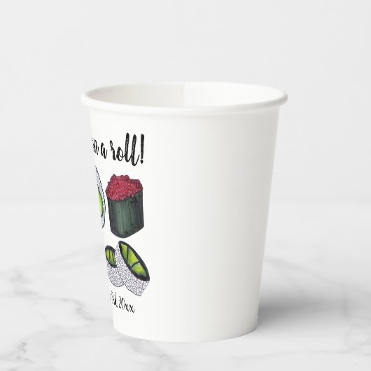 Zu einer (Sushi) Roll Gratulationen Feier Pappbecher (Links)