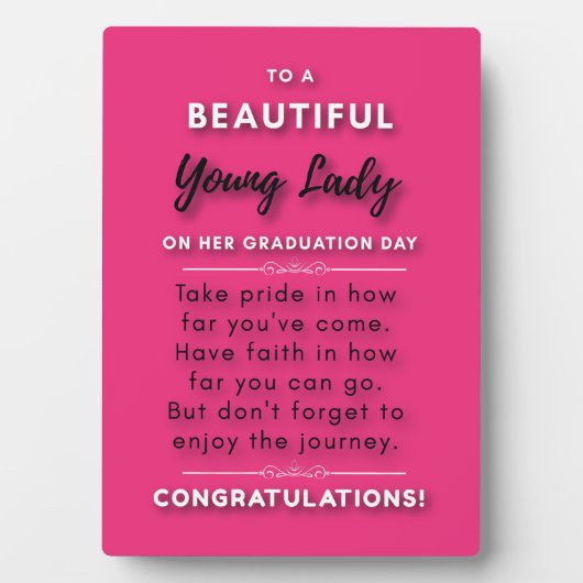 zu einer wunderschönen jungen Dame am 2. Abschluss Fotoplatte (Vorderseite)