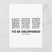 Zu entschlüsseln (Jules Verne Runic Cryptogramm) Postkarte (Vorderseite)