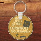 Zu ernster Cornhole-Spaß Schlüsselanhänger (Vorderseite)