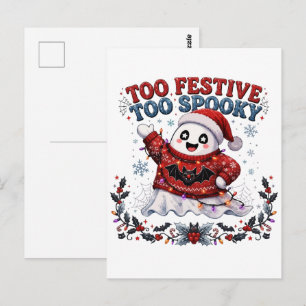 Zu Festlich Zu Gruselig Gespenst Weihnachten Postkarte