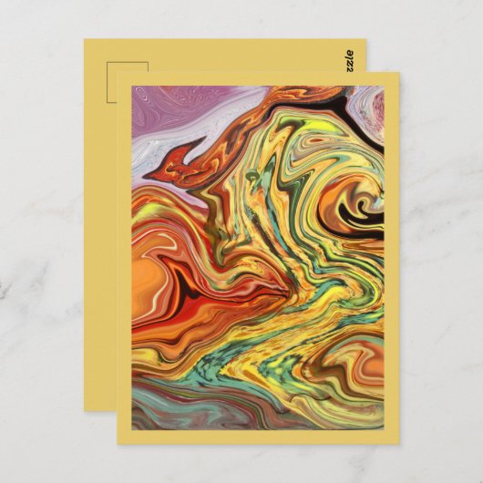 Zu Feuer - mehrfarbige Postkarte abstrakte Kunst (Vorne/Hinten)