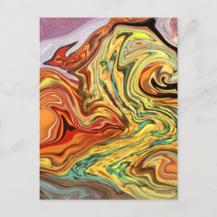 Zu Feuer - mehrfarbige Postkarte abstrakte Kunst