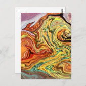 Zu Feuer - mehrfarbige Postkarte abstrakte Kunst (Vorne/Hinten)