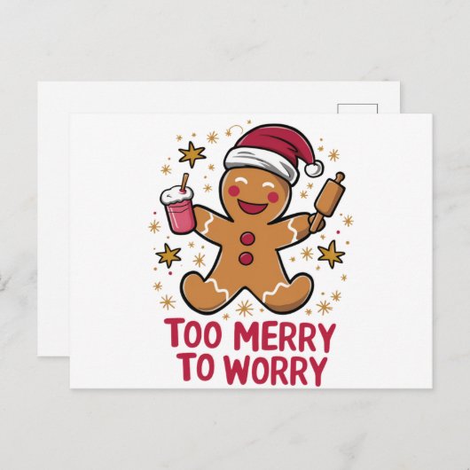 Zu froh, um sich Funny Gingerbread Weihnachten zu  (Vorne/Hinten)