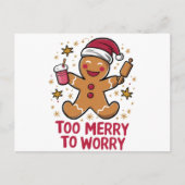 Zu froh, um sich Funny Gingerbread Weihnachten zu (Vorderseite)