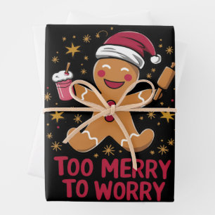 Zu froh, um sich Funny Gingerbread Weihnachten zu  Geschenkpapier Set