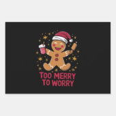Zu froh, um sich Funny Gingerbread Weihnachten zu Geschenkpapier Set (Vorderseite)
