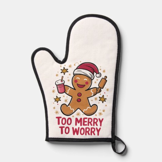 Zu froh, um sich Funny Gingerbread Weihnachten zu  Ofenhandschuh (Vorderseite)