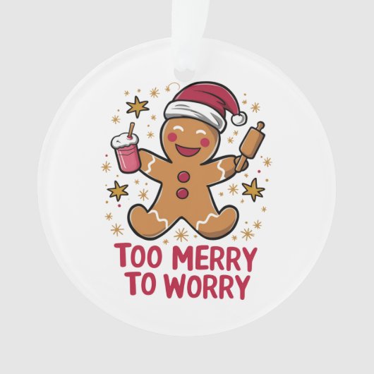 Zu froh, um sich Funny Gingerbread Weihnachten zu  Ornament (Vorderseite)