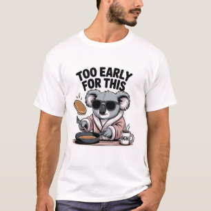 Zu früh für diesen lustigen Koala-Pfannkuchen T-Shirt