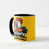 Zu früh ist mein Ding, Roaster-Zitat Tasse (Vorderseite Links)
