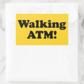 Zu Fuß ATM! Rechteckiger Aufkleber (Tasche)