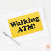 Zu Fuß ATM! Rechteckiger Aufkleber (Umschlag)