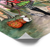 Zu Fuß die Katzen, die ein Halloween-Poster haben Poster (Ecke)