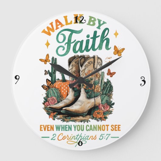 Zu Fuß durch den Glauben... Große Wanduhr (Vorderseite)
