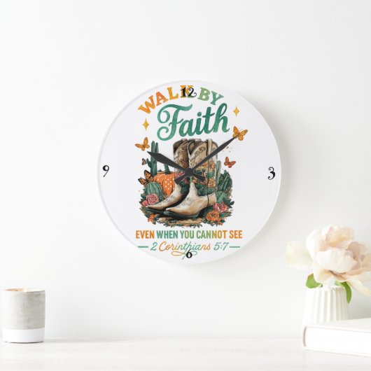Zu Fuß durch den Glauben... Große Wanduhr (Zuhause)