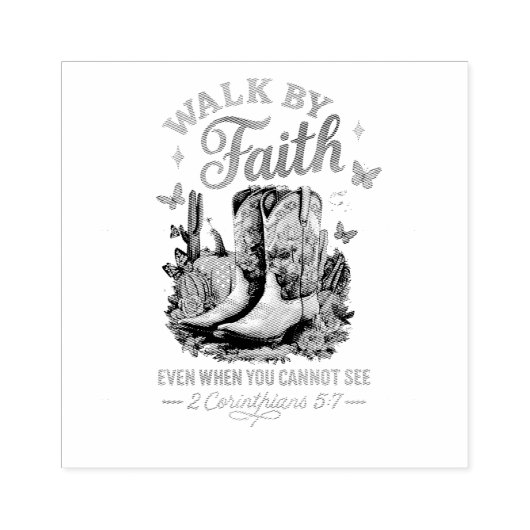 Zu Fuß durch den Glauben... Gummistempel (Prägung)