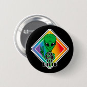 Zu Gay For Earth Funny Alien UFO Button (Vorne & Hinten)