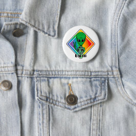 Zu Gay For Earth Funny Alien UFO Button