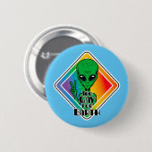 Zu Gay For Earth Funny Alien UFO Button (Vorne & Hinten)