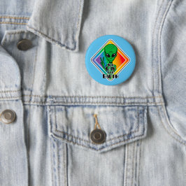 Zu Gay For Earth Funny Alien UFO Button