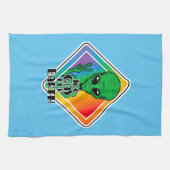 Zu Gay For Earth Funny Alien UFO Geschirrtuch (Horizontal)