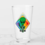 Zu Gay For Earth Funny Alien UFO Glas (Vorderseite)