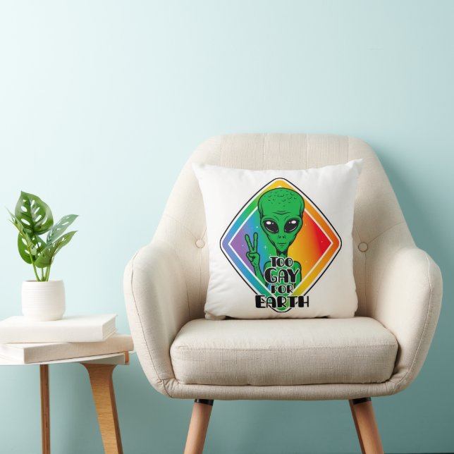 Zu Gay For Earth Funny Alien UFO Kissen (Stuhl )