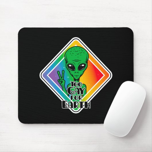 Zu Gay For Earth Funny Alien UFO Mousepad (Mit Mouse)