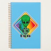 Zu Gay For Earth Funny Alien UFO Planer (Vorderseite)