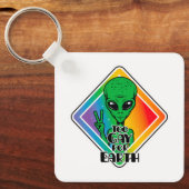 Zu Gay For Earth Funny Alien UFO Schlüsselanhänger (Vorderseite)