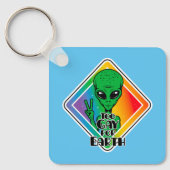 Zu Gay For Earth Funny Alien UFO Schlüsselanhänger (Vorderseite)