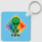 Zu Gay For Earth Funny Alien UFO Schlüsselanhänger (Rückseite)