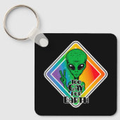 Zu Gay For Earth Funny Alien UFO Schlüsselanhänger (Vorderseite)