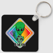 Zu Gay For Earth Funny Alien UFO Schlüsselanhänger (Rückseite)