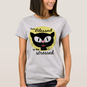 zu gesegnet, um Niedlichen Cartoon Katze zu betone T-Shirt