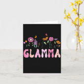 Zu Glamma Est Pink Wildblume Beworben Karte (Gelbe Blume)