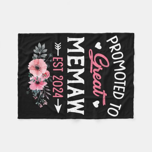 Zu Great Memaw Est 2024 Blume Fleecedecke (Vorderseite (Horizontal))