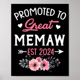Zu Great Memaw Est 2024 Blume Poster