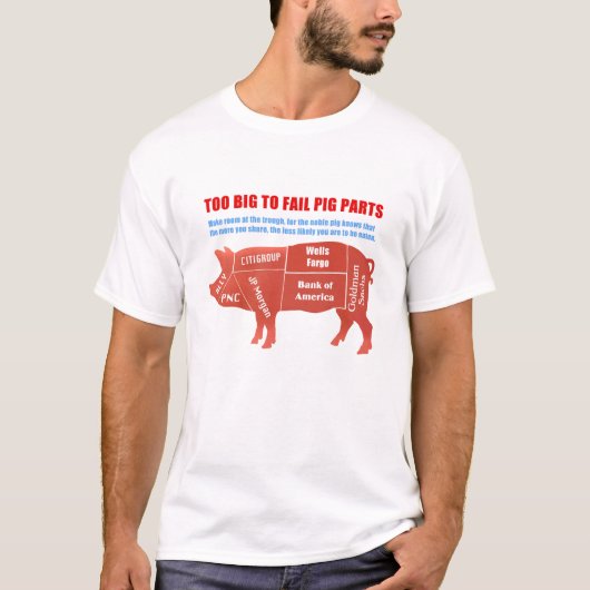 Zu groß das Schwein versagen Teil-Weiß T-Shirt (Vorderseite)
