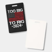 Zu groß für die Wahlen 2024 Ausweis (Vorder- & Rückseite)