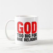 ZU GROSS FÜR EINE RELIGION KAFFEETASSE (Links)