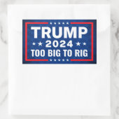 Zu groß für Rig Pro Trump 2024 Kampagne gegen Bide Rechteckiger Aufkleber (Tasche)