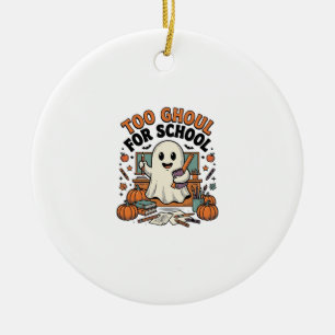 Zu gruselig für die Schule Vintage-Geisterlehrer H Keramik Ornament