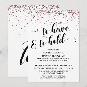 Zu haben und zu halten Herz Rose Gold Confetti Par Einladung