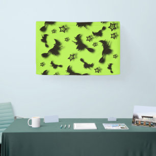 Zu Halloween Abend 3D unter Sternen fliegen Banner