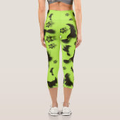 Zu Halloween Abend 3D unter Sternen fliegen Capri Leggings (Rückseite)